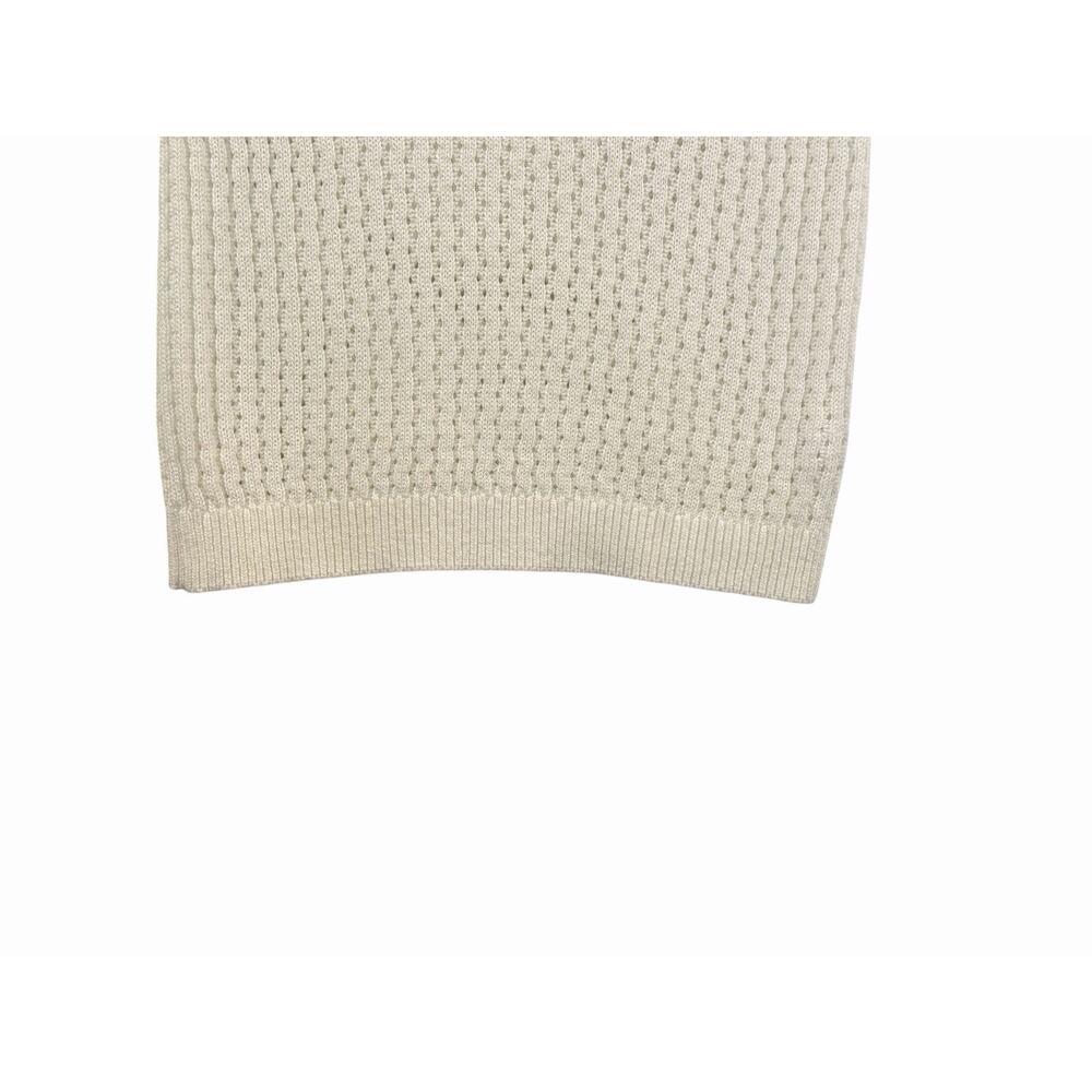 Ann Taylor Loft Open Knit White Short Sleeve Sweater Top: SZ Small Modest - Picture 5 of 9